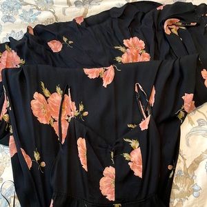 Reformation- Super long black rose dress size 2